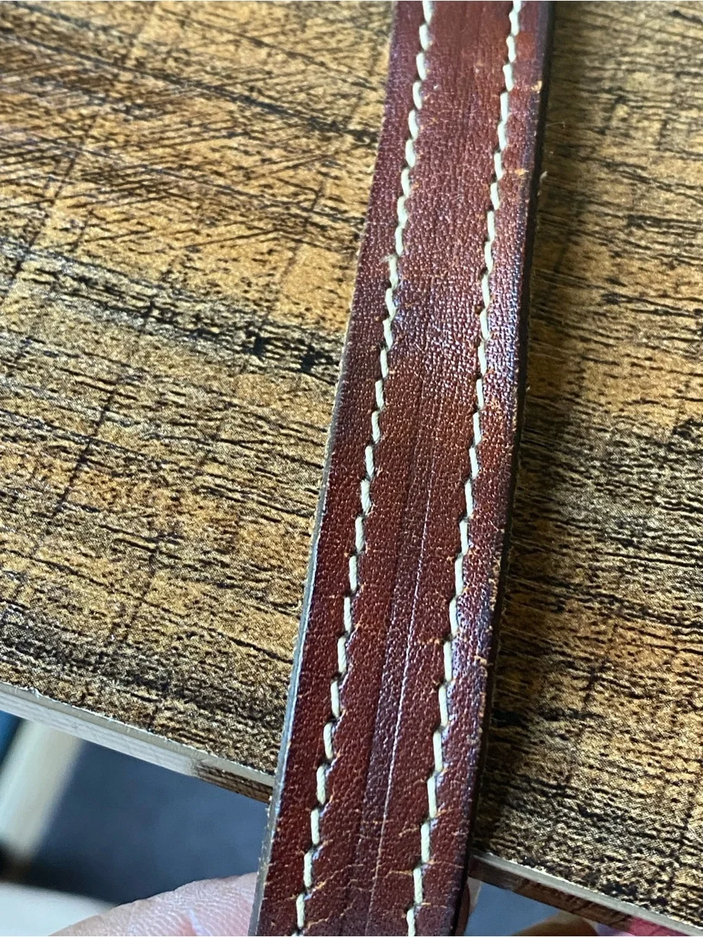 Vintage Levi Strauss & Co Leather Skinny Belt, 28”